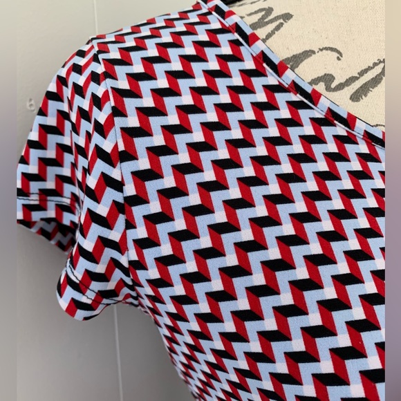 Michael Kors Escher Cap Sleeve Jersey Dress Shore Blue Size S - Picture 5 of 7